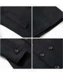Men's Black Wool Blend Double Breasted Trench Coat