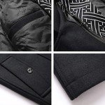 Men's Black Wool Blend Winter Trench Coat