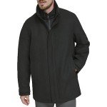 Dockers Men's Black Wool Duffle Coat, Large