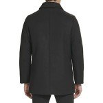 Kenneth Cole Men's Quilted Wool Top Coat, Black
