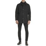 Kenneth Cole Men's Quilted Wool Top Coat, Black