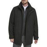 Dockers Men's Black Wool Duffle Coat, Large