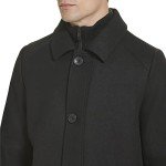 Kenneth Cole Men's Quilted Wool Top Coat, Black