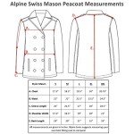 Men's Classic Black Wool Blend Pea Coat XL