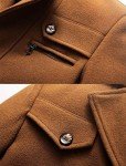 Khaki Slim Fit Men's Winter Pea Coat