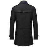 Men's Wool Blend Winter Trench Coat with Scarf