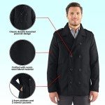 Men's Black Wool Pea Coat by Alpine Swiss