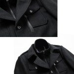 Men's Wool Blend Winter Trench Coat with Scarf