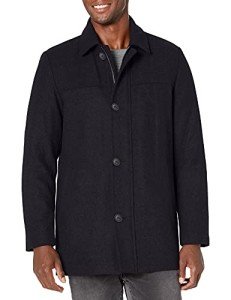 Dockers Men's Wool Blend Car Coat with Scarf
