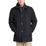 Dockers Men's Wool Blend Car Coat with Scarf