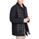 Dockers Men's Wool Blend Car Coat with Scarf