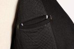 Men's Quilted Black Wool Blend Overcoat