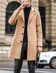 Men's Wool Blend Pea Coat in Khaki