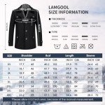 Men's Black Wool Blend Peacoat with Scarf