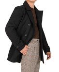 Bonnorth Men's Classic Wool Blend Pea Coat, Black
