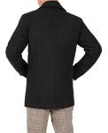 Bonnorth Men's Classic Wool Blend Pea Coat, Black