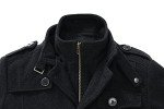 Wantdo Men's Black Wool Pea Coat Jacket - XX-Large