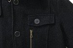 Wantdo Men's Black Wool Pea Coat Jacket - XX-Large