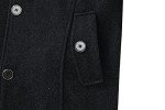 Wantdo Men's Black Wool Pea Coat Jacket - XX-Large