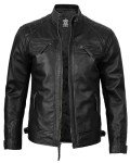 Men's Black Quilted Leather Jacket