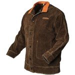 Men's Heavy Duty Leather Welding Jacket - Brown