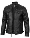 Men's Black Quilted Leather Jacket