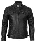 Men's Black Quilted Leather Jacket