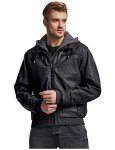Wantdo Men's Hooded Leather Motorcycle Jacket - Black