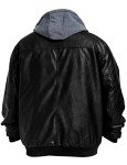 Wantdo Men's Big & Tall Black Leather Jacket