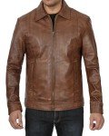 Choco Brown Lambskin Leather Jacket for Men