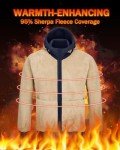 Navy Blue Sherpa Lined Zip-Up Hoodie for Men