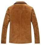 Men's Brown Suede Leather Jacket with Removable Collar