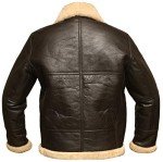 Men's Brown Shearling Leather Aviator Bomber Jacket