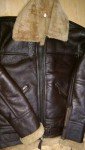 Men's Brown Shearling Leather Aviator Bomber Jacket