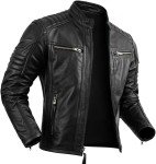 Men's Vintage Black Lambskin Biker Jacket