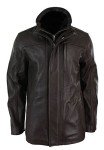 Men's 3/4 Leather Safari Jacket with Zip