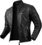 Men's Vintage Black Lambskin Biker Jacket