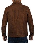 Men's Brown Suede Leather Cowboy Trucker Jacket