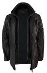Men's 3/4 Leather Safari Jacket with Zip
