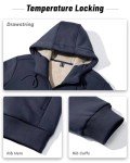 Navy Blue Sherpa Lined Zip-Up Hoodie for Men