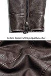 WULFUL Men's Vintage Brown Leather Motorcycle Jacket