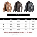 WULFUL Men's Vintage Brown Leather Motorcycle Jacket