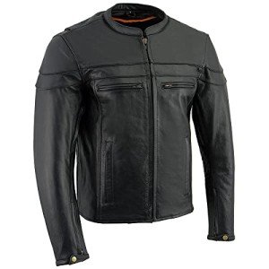Men's Black Leather Sporty Crossover Motorcycle Jacket
