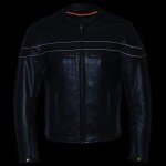 Men's Black Leather Sporty Crossover Motorcycle Jacket