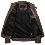 WULFUL Men's Vintage Brown Leather Motorcycle Jacket