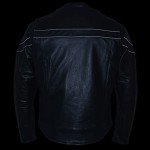 Men's Black Leather Sporty Crossover Motorcycle Jacket