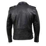 Men's Black Cowhide Leather Motorcycle Jacket - XXX-Large