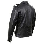 Men's Black Cowhide Leather Motorcycle Jacket - XXX-Large