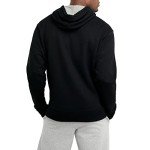 Champion Men's Black Script Fleece Hoodie, Large