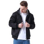 Men's Black Full Zip Fleece Hoodie with Pockets